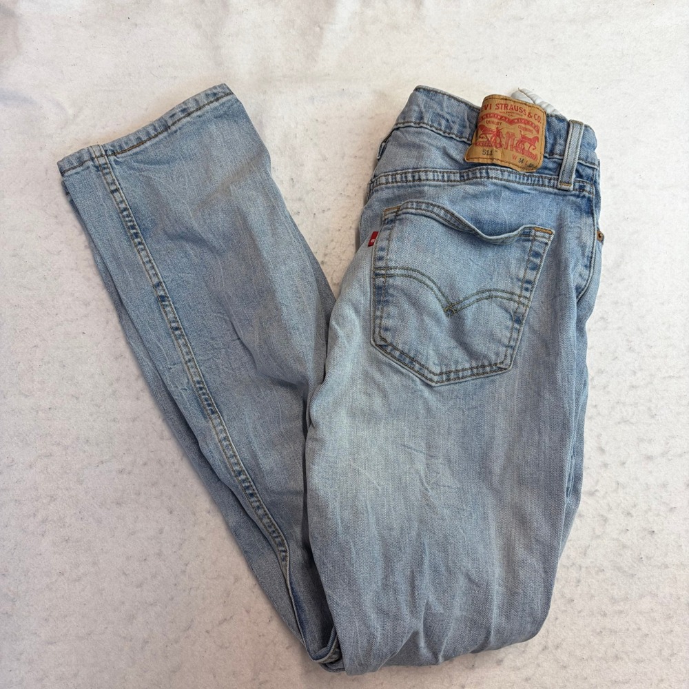 Levi's 511 Slim Jeans Mens 34x32 Light Wash Denim